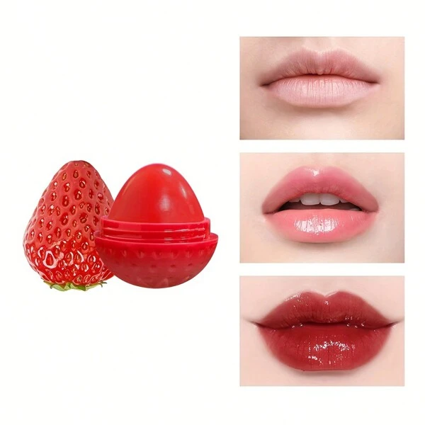 1pc Strawberry Flavored Lip Balm, Enhances Lips Volume, Longlasting