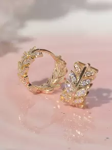 1 对优雅方晶锆石环形耳环，适合女士结婚纪念日订婚派对珠宝情人节礼物、妈妈、母亲、母亲节、礼物 - 金黃色 - 查看 1