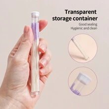 70 件一次性耳孔线，有效耳环孔清洁器，穿孔后护理清洁剂耳环穿孔清洁线耳洞护理清洁工具适用于女性男性 - 紫色 - 查看 5