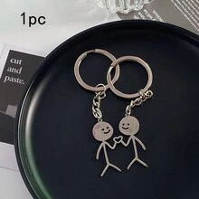 有趣的貼紙老頭鑰匙扣,可愛時尚的鈦鋼書包、汽車鑰匙吊墜、情侶鑰匙扣、珠寶、禮品鑰匙扣