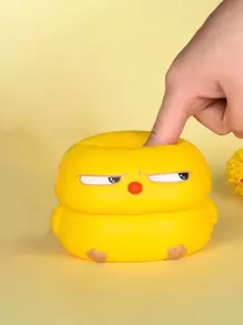 1 件慢回弹柔软玩具，缓解压力泡沫黄色小鸡卡通桌面挤压玩具，款式随机 - 黃色 - 查看 2