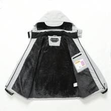 Women's Waterproof Ski Jacket Warm Winter Snow Coat Hooded Raincoat - Màu Xám nhạt - Xem 3