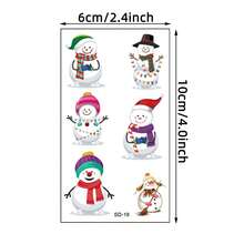 30 件裝聖誕卡通圖案臨時紋身貼紙套裝,防水持久,適合身體、手臂和節日派對化妝使用 - 彩色 - 查看 5
