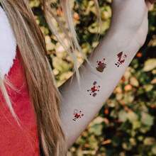 30 件裝聖誕卡通圖案臨時紋身貼紙套裝,防水持久,適合身體、手臂和節日派對化妝使用 - 彩色 - 查看 3