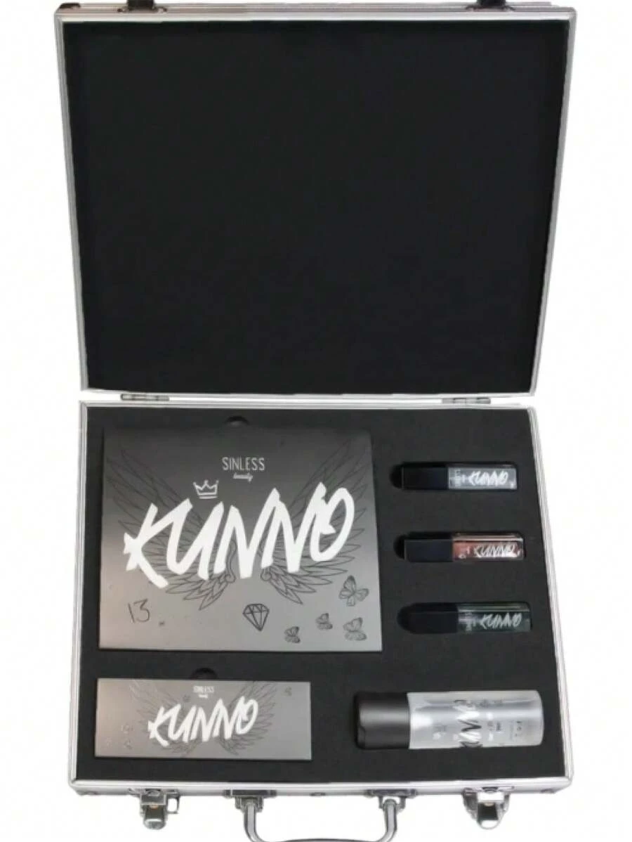 Pr Box Kunno Sinless Beauty Set Sombras Kunno Fijador Brillo - Negro - Ver 1