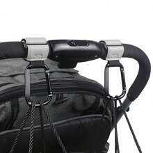 1pc Multifunctional Leather & Aluminum Alloy Hook With  For Electric Bikes, Bicycles, Strollers And Baby Carriages - Black - View 7