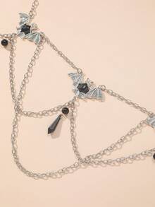 1條哥德式蝙蝠形腰鏈,萬聖節派對節日配件,長度105厘米 - 黑與白 - 查看 3