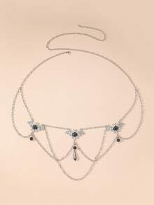 1條哥德式蝙蝠形腰鏈,萬聖節派對節日配件,長度105厘米 - 黑與白 - 查看 2