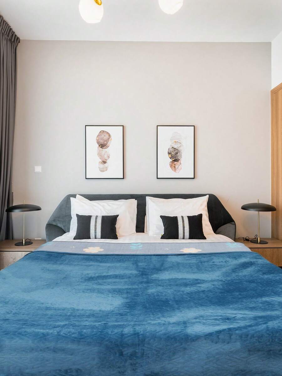 Double Bedspread Quilt With Brief, Straight Edge 2.00x2.30 - Cadet Blue - View 1