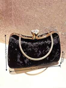 女士小型時尚晚宴袋,閃亮鑽石,閃閃發光的絨布手抓包,肩包