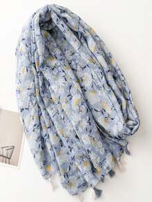 簡約印花女用絲巾新款秋冬保暖圍巾時尚長圍巾防曬沙灘巾戶外披肩百搭圍巾女