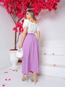 Women Skirts - Purple - View 3