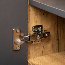 Sweiko Lowboard, TV-Schrank mit Flügeltüren und 2 Schubladen, schwarz und Eiche, Moderner Colorblocking-TV-Schrank TV-Schrank mit Holzmaserung ,180 x 38 x 50 cm