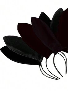 1入貓兔耳朵發帶,黑色兔耳朵髮箍頭帶