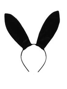 1入貓兔耳朵發帶,黑色兔耳朵髮箍頭帶