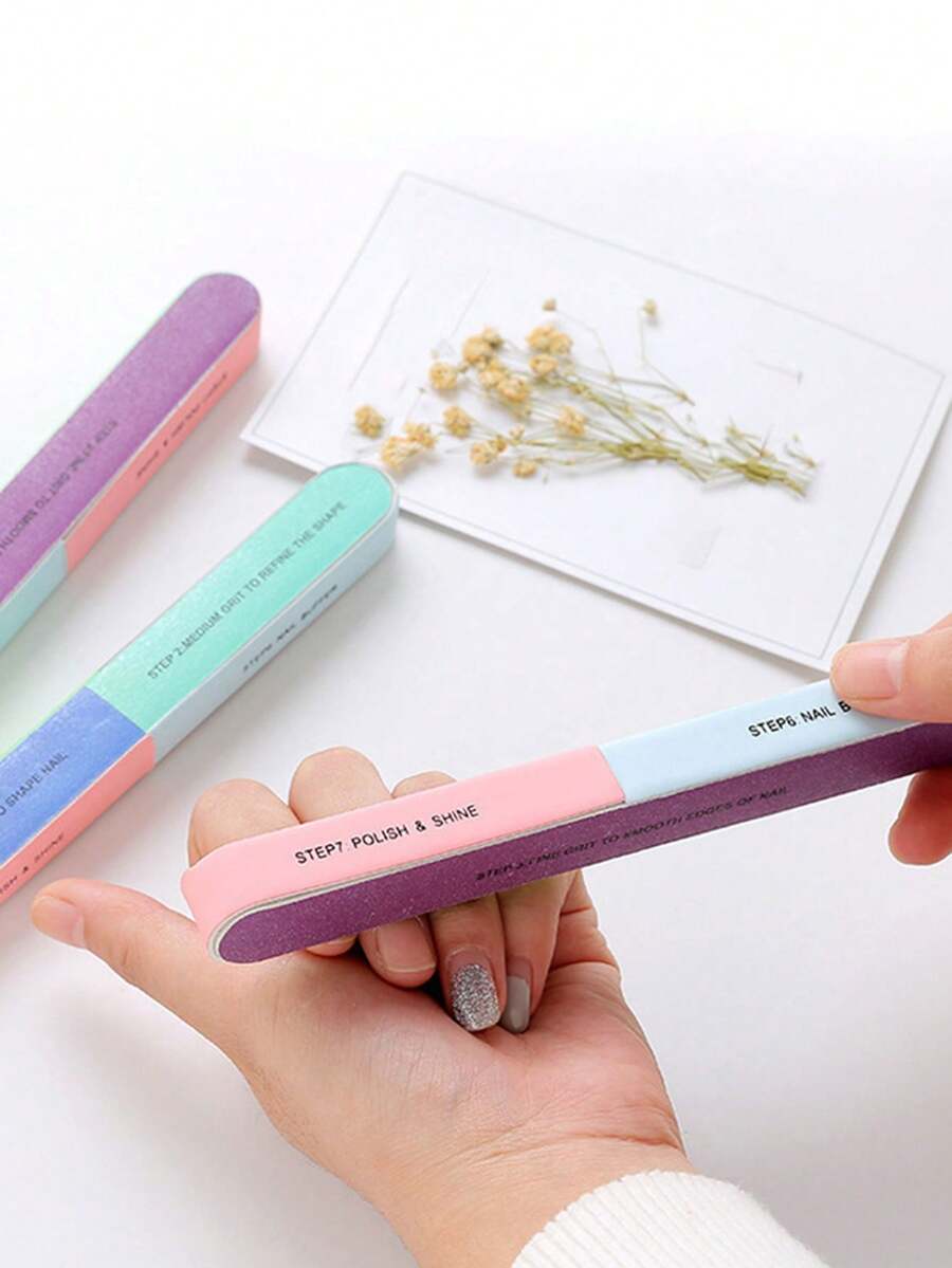 1pc Multi-surfaced Nail File Set Polishing Sponge Sanding Strips For Perfect Nail Art And Polish Removal - Color random 1PC - View 1