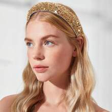 Oaoleer女士鑲鑽頭帶,閃閃發光的水晶時尚頭飾,鑽石頭帶鑲嵌,厚墊閃粉頭箍,適用於生日派對,婚禮,聖誕節禮物,皇家風格