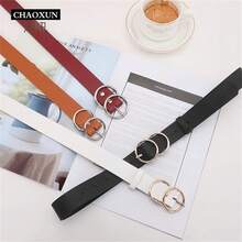 女士腰帶簡單百搭的韓式裝飾,黑色酷炫腰帶可搭配牛仔褲,時尚潮流