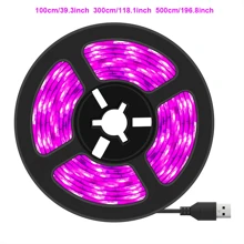 1入組usb供電全光譜led種植生長燈條,使用2835晶片,5伏特直流電,適用於植物生長(1米/4瓦、3米/5瓦、5米/6瓦) - 黑色 - 查看 2