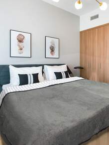Double Bedspread Quilt With Brief, Straight Edge 2.00x2.30 - Grey - View 2