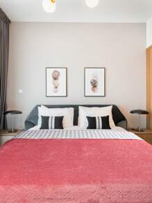 Double Bedspread Quilt With Brief, Straight Edge 2.00x2.30 - Hot Pink - View 1