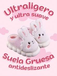 Pantuflas de Casa de Mujer，Sandalias Para Mujer Con Forma De Conejo, Cómodas Y Suaves, Perfectas Para Descansar En Casa Y Relajarse,  Ligeras, Prácticas, Antideslizantes Y Fáciles De Limpiar - Blanco - Ver 2