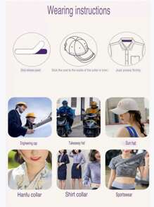 帽子保護套（10入裝）透氣帽衬带；衣服保护贴（用于帽沿、袖子、领口）；吸汗垫（用于羽绒服）；一次性帽衬；培训用品 - 白色 - 查看 8