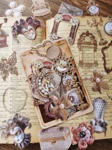 1 Pack (30pcs) Creative Jewelry Box & Diy Scrapbook Material Paper Sticker With Hollow Out Design - Multicolor - View 1