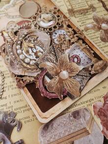 1 Pack (30pcs) Creative Jewelry Box & Diy Scrapbook Material Paper Sticker With Hollow Out Design - Multicolor - View 5