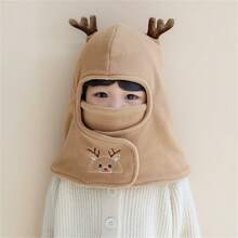 兒童冬季帽子配耳罩和口罩,男女童毛絨帽,保暖防風帽子和圍巾套裝