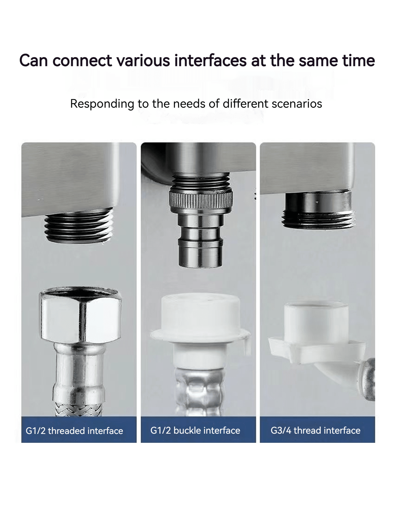 Black Full Copper Automatic Shutoff Washing Machine Water Tap Valve