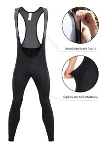 Qualicos Boyfriend Style Men's Cycling Bib Pants 4D Padded Bike Bib Tights Outdoor Bicycle Biking Long Leggings Cycling Trousers For Fall & Spring - Black - View 2