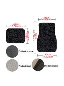 4入組/套通用彩虹豹紋汽車前後排車輛地墊 - 彩色 - 查看 4