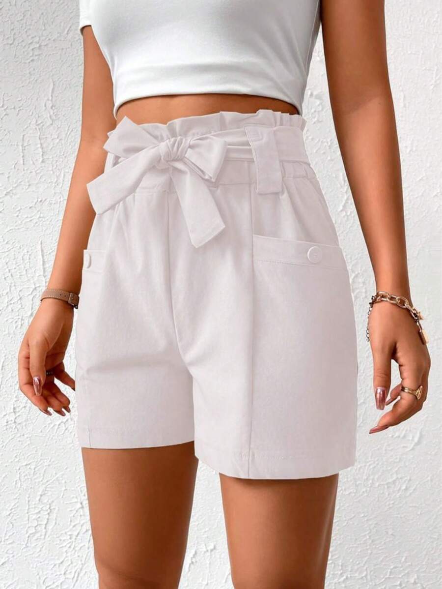 Women Shorts - 白色 - 查看 1