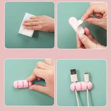 4 Piezas Clip Organizador De Cables De Escritorio De Colores Brillantes, Sistema De Gestión Coleccionista De Cables - Multicolor - Ver 3