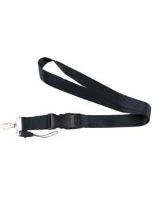 1 pièce Cordon tour de cou noir à détachement rapide pour porte-badge, clés, porte-clés, cordon pour enseignante pour femmes et filles, cordon pour téléphone avec boucle à dégagement rapide pour carte d'identité, portefeuille. Cadeau décontracté, souvenir, accessoire de voiture, charm de sac à dos pour l'école, gothique mignon Y2K