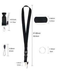 1 pièce Cordon tour de cou noir à détachement rapide pour porte-badge, clés, porte-clés, cordon pour enseignante pour femmes et filles, cordon pour téléphone avec boucle à dégagement rapide pour carte d'identité, portefeuille. Cadeau décontracté, souvenir, accessoire de voiture, charm de sac à dos pour l'école, gothique mignon Y2K