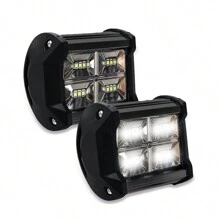 Headlight 12 Led Dually Fixed Light And Strobe 1 Piece - Black - View 2