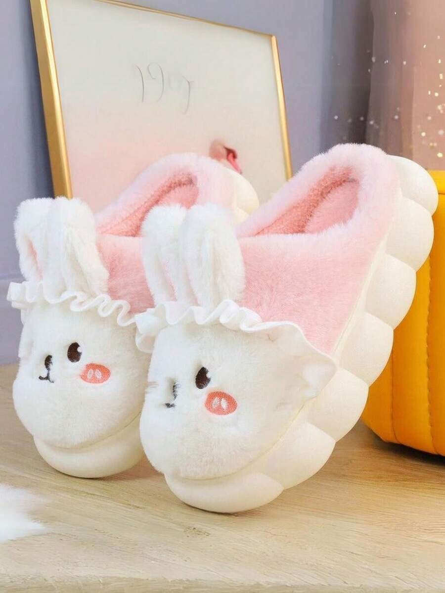 Pantuflas de Casa de Mujer,Sandalias Para Mujer Con Forma De Conejo, Cómodas Y Suaves, Perfectas Para Descansar En Casa Y Relajarse, Ligeras, Prácticas, Antideslizantes Y Fáciles De Limpiar - Blanco - Ver 1