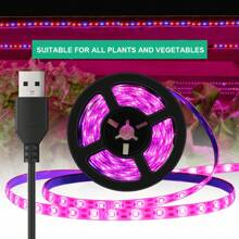 1入組usb供電全光譜led種植生長燈條,使用2835晶片,5伏特直流電,適用於植物生長(1米/4瓦、3米/5瓦、5米/6瓦) - 黑色 - 查看 3