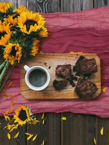 1 件绿色婚礼生日派对波西米亚风格皱纹餐巾 - 綠色 - 查看 3