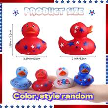 24 PCS 2 Inch Patriotic Rubber Ducks Bulk  Float Rubber Ducks - Multicolor - View 3