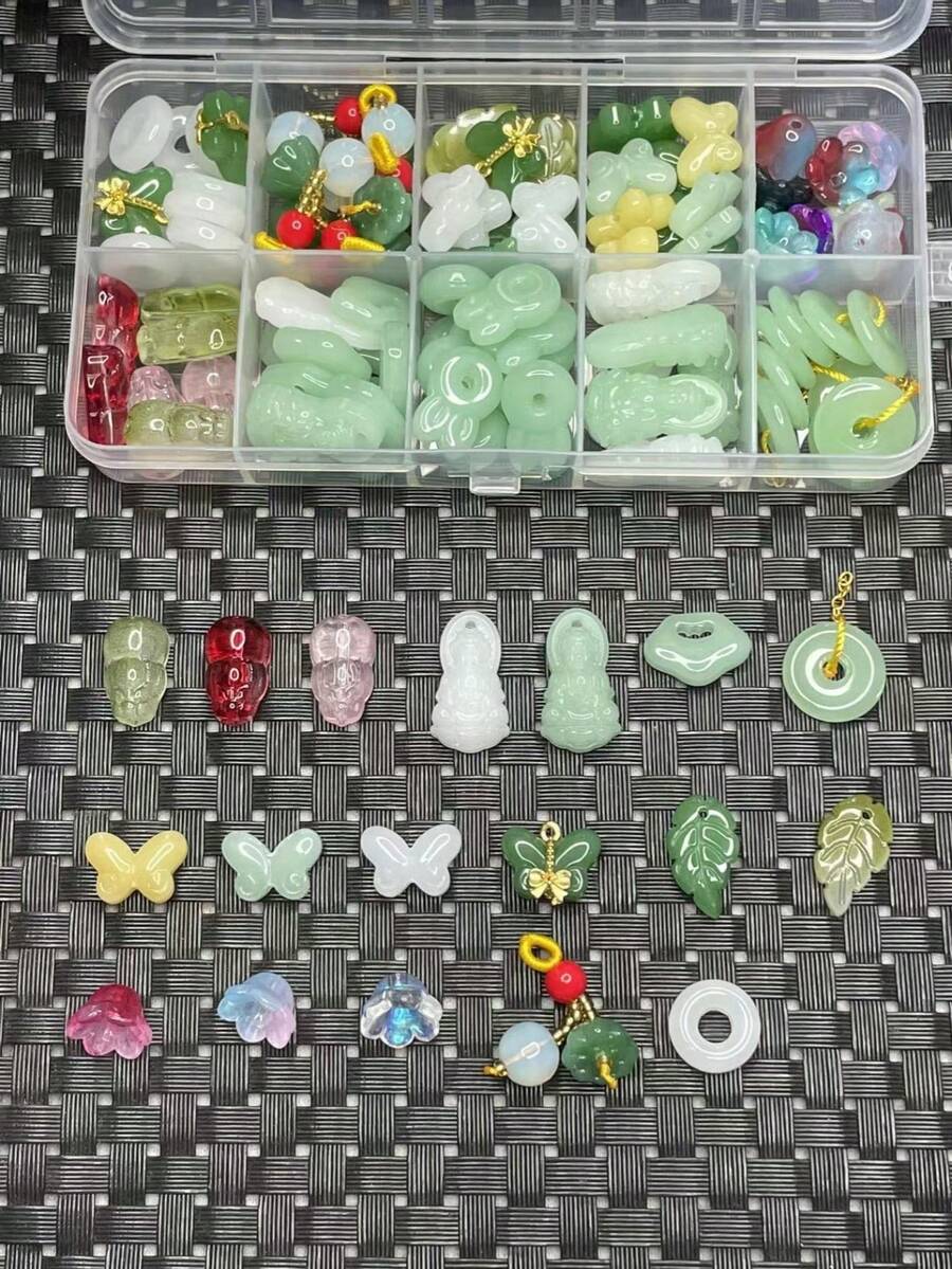 110pcs Artificial Crystal Pendant, Suitable For Diy Jewelry Making - Multicolor - View 1