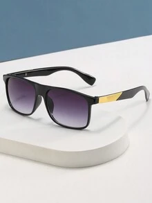 1pair Men's Fashionable Sunglasses - Black - View 1