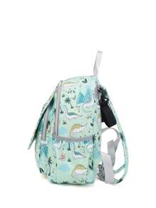 1pc Dinosaur Patterned Nylon Bottle Holder With Large Capacity And Zipper Closure, Suitable For Moms Daily Needs - Green - View 3