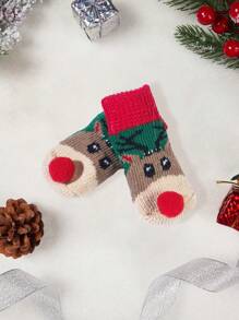 1 Bộ (4 chiếc) Tất cho thú cưng họa tiết ông già Noel và tuần lộc theo chủ đề Giáng sinh màu sắc ngẫu nhiên, món quà tuyệt vời cho mèo và chó vào dịp Giáng sinh và mùa đông - Nhiều màu - Xem 8