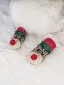 1 Bộ (4 chiếc) Tất cho thú cưng họa tiết ông già Noel và tuần lộc theo chủ đề Giáng sinh màu sắc ngẫu nhiên, món quà tuyệt vời cho mèo và chó vào dịp Giáng sinh và mùa đông - Nhiều màu - Xem 5