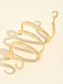 1pc Snake Shaped Iron Wire Bracelet - Yellow Gold - View 3
