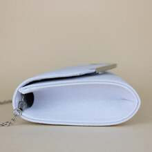 1pc Solid Color Women's Evening Clutch With Chain Strap - White - View 6