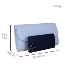1pc Solid Color Women's Evening Clutch With Chain Strap - White - View 2